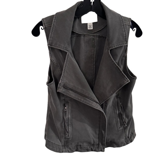 Anthropologie Marrakech Green Sleeveless Zip Up Vest Jacket Pockets Cotton  Sz S - Picture 1 of 9